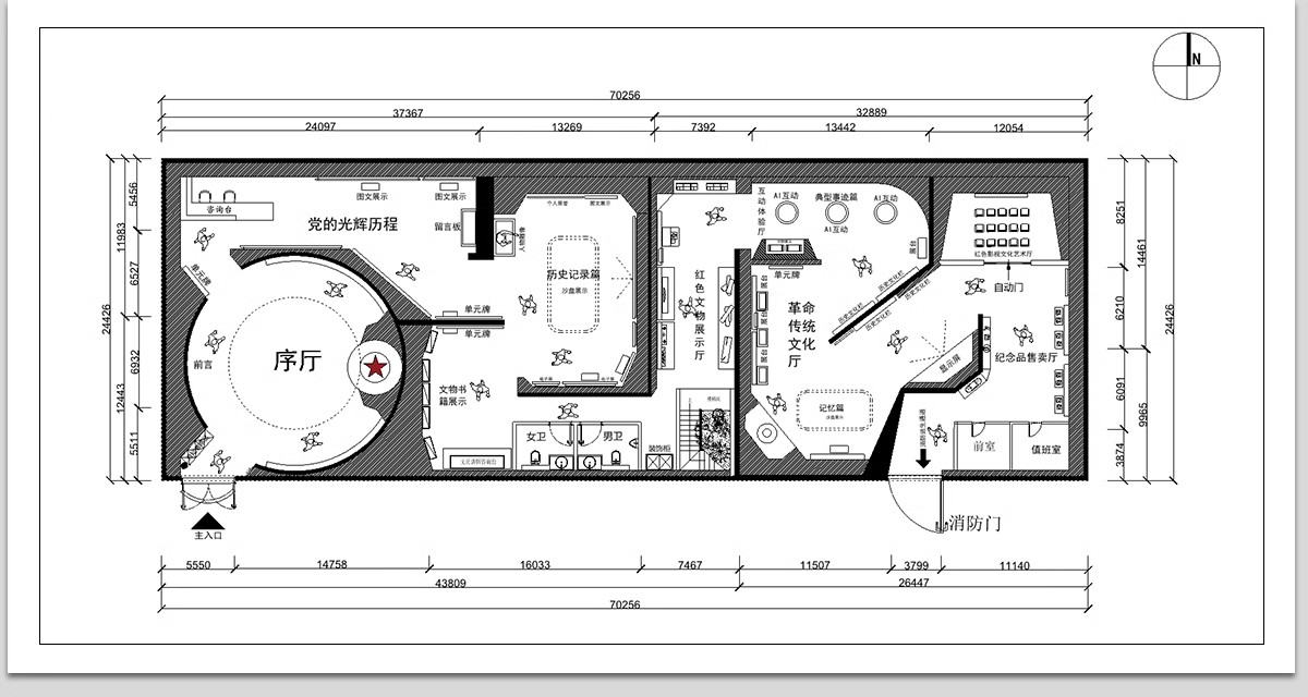 图片[21]-文化展厅CAD平面布置图 室内展馆企业科技历史展览馆方案布局设计-大怪兽分享