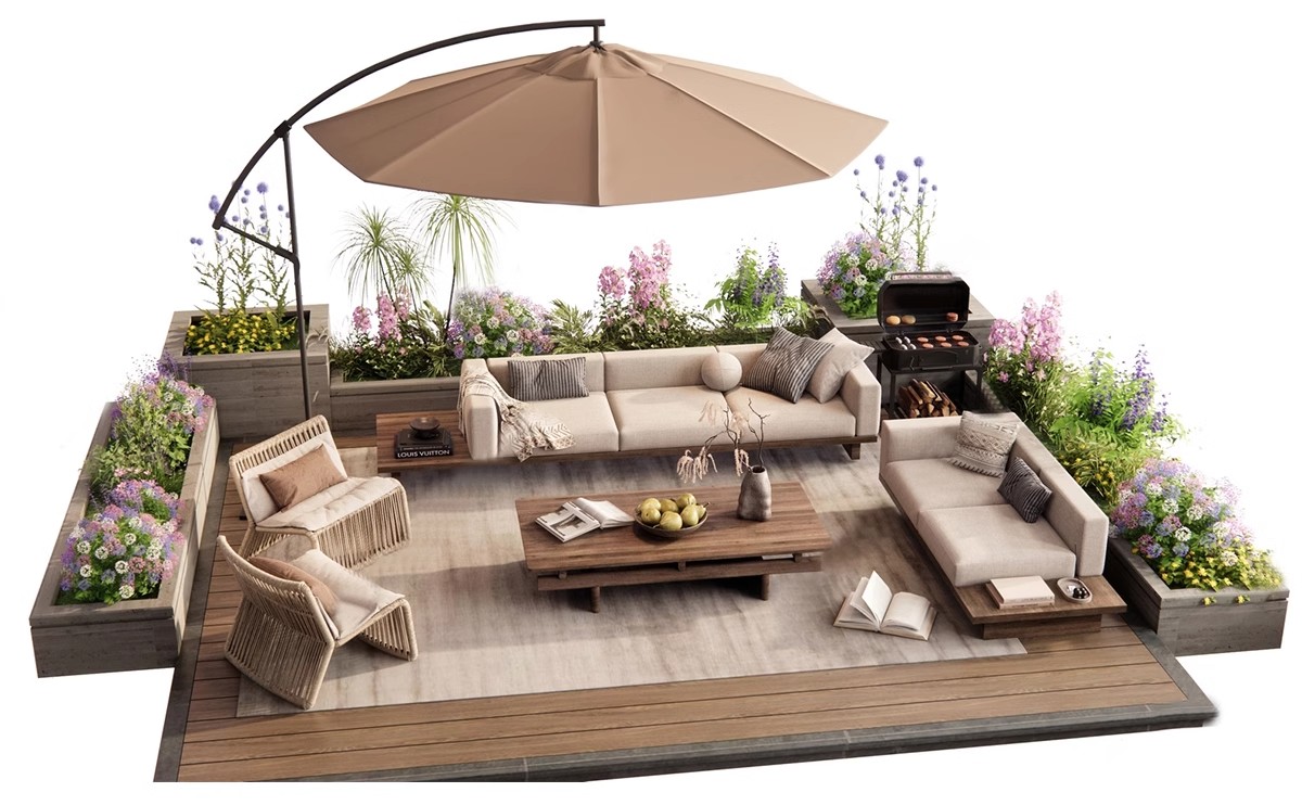 图片[21]-室外桌椅SU模型太阳伞户外咖啡厅休闲吧高脚凳躺椅沙发草图大师-大怪兽分享