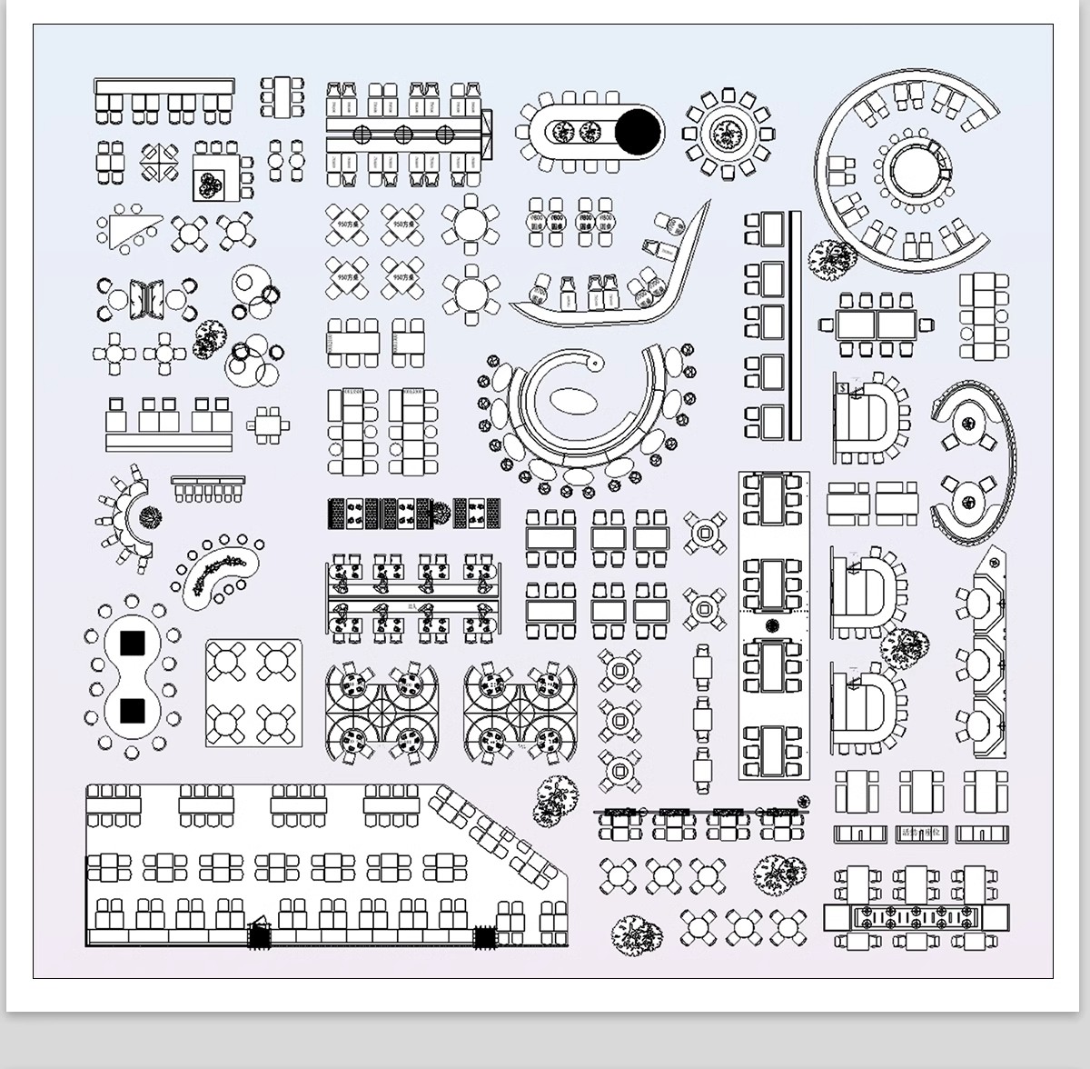 图片[20]-餐饮饭店CAD图块图库空间设计餐厅奶茶店酒吧餐桌椅卡座施工图-大怪兽分享