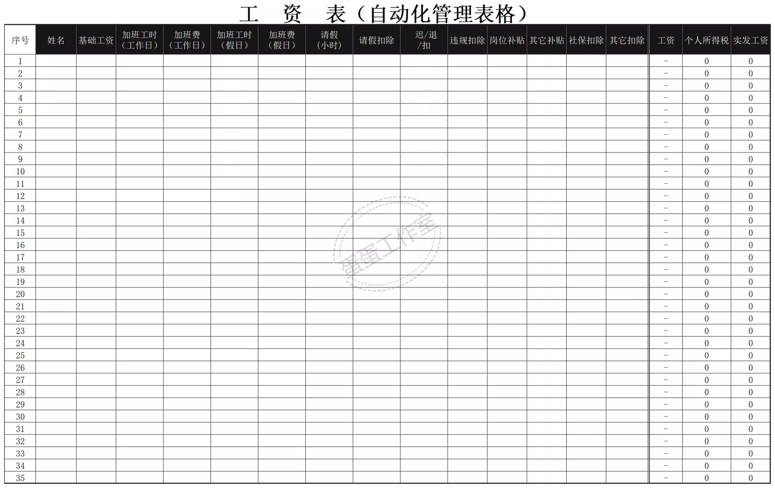 图片[21]-薪酬管理excel表格人员加班工资条系统等级明细可视化单月份职工-大怪兽分享