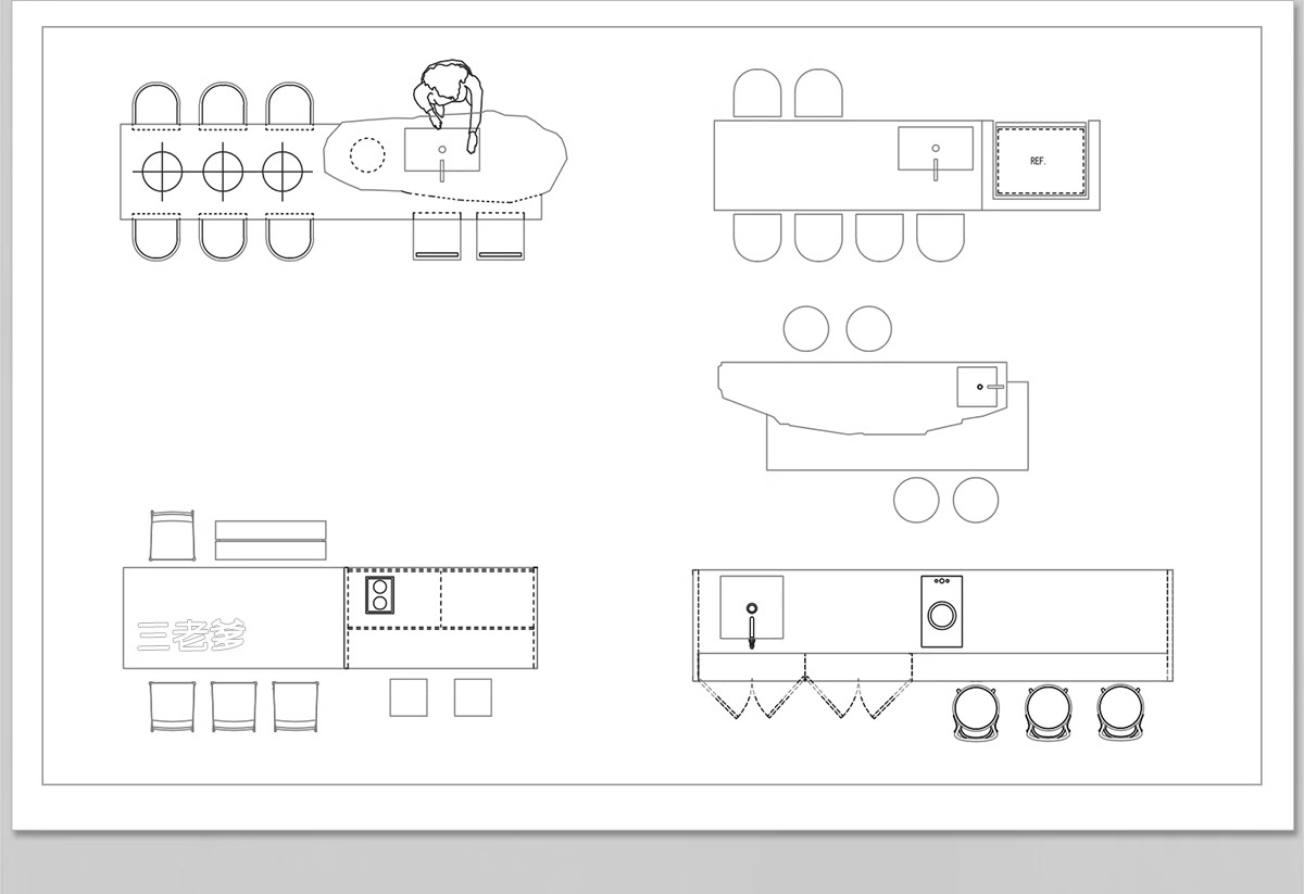 图片[24]-吧台CAD图库厨房吧椅现代室内家装西厨中岛台餐桌椅子图块施工图-大怪兽分享