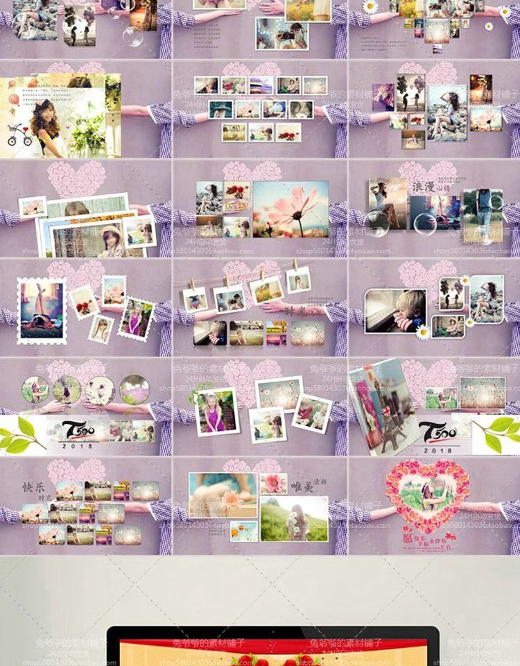 图片[23]-婚礼婚庆结婚婚纱照PPT模板开场制作片头视频MV电子相册设计素材-大怪兽分享