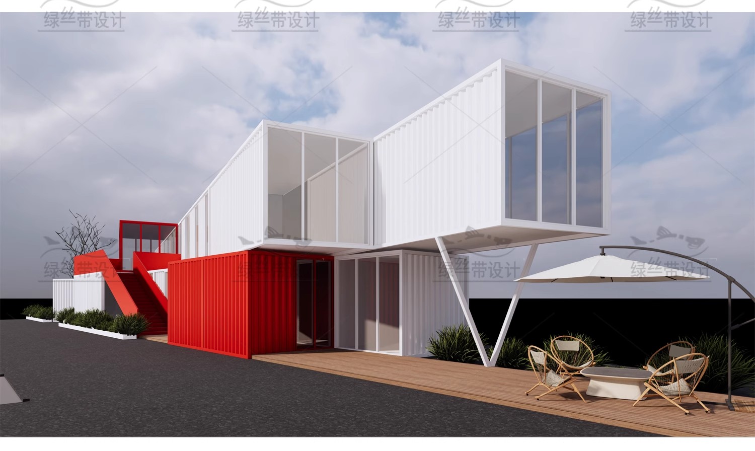 图片[3]-现代装配式建筑结构详图商业街集市餐饮营地民宿集装箱CAD施工图-大怪兽分享