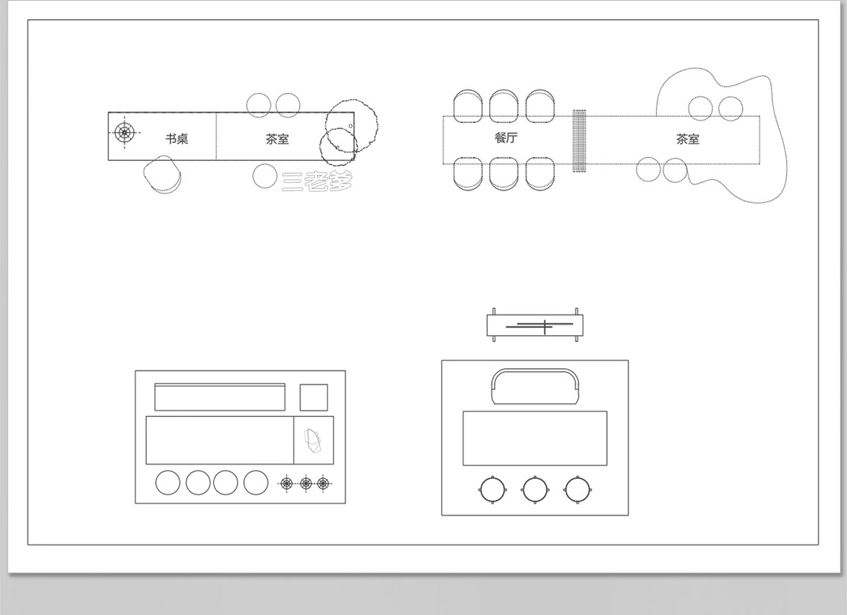 图片[26]-吧台CAD图库厨房吧椅现代室内家装西厨中岛台餐桌椅子图块施工图-大怪兽分享