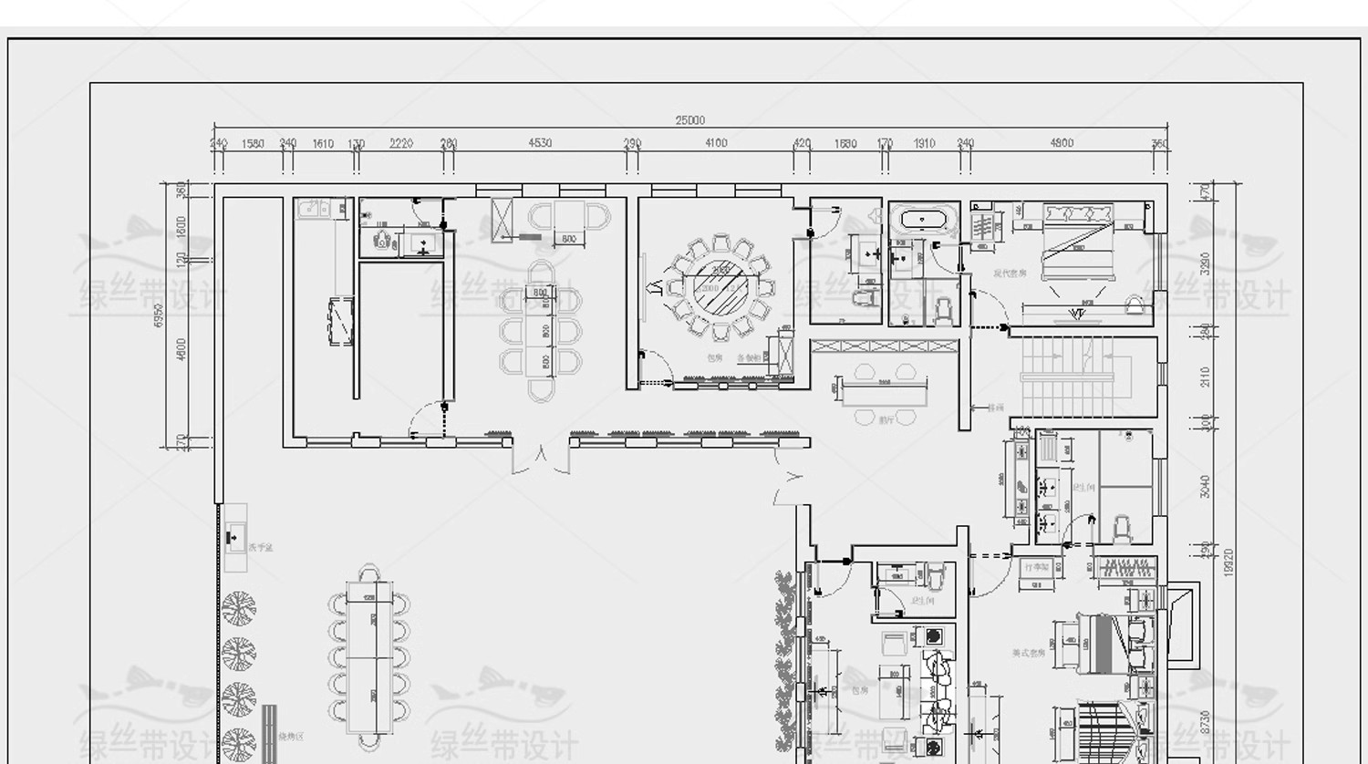 图片[25]-民宿酒店室内装修设计度假客栈客房CAD施工图方案布局布置 平面图-大怪兽分享