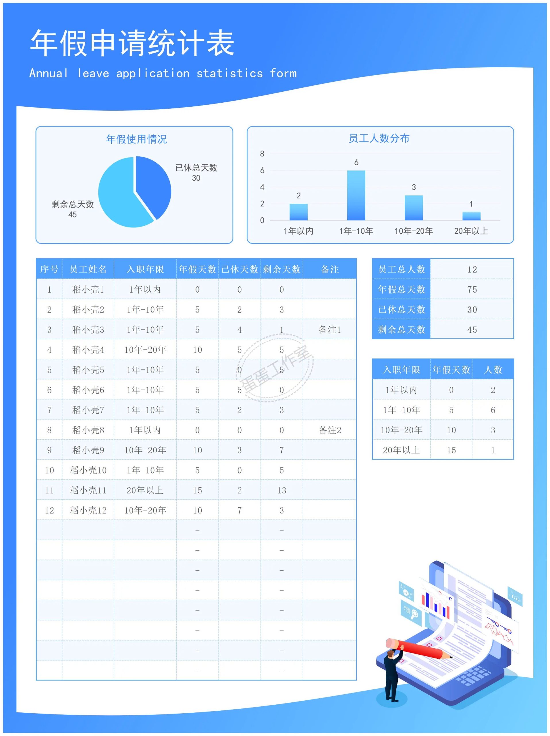 图片[23]-请假条单excel模板表格公司调休年假员工公出等级出差审批学生-大怪兽分享