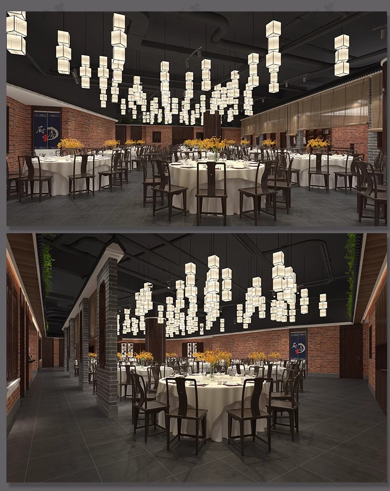 图片[20]-餐饮空间CAD施工图纸 3D模型效果图平面中式茶餐厅快餐饭店su全套-大怪兽分享