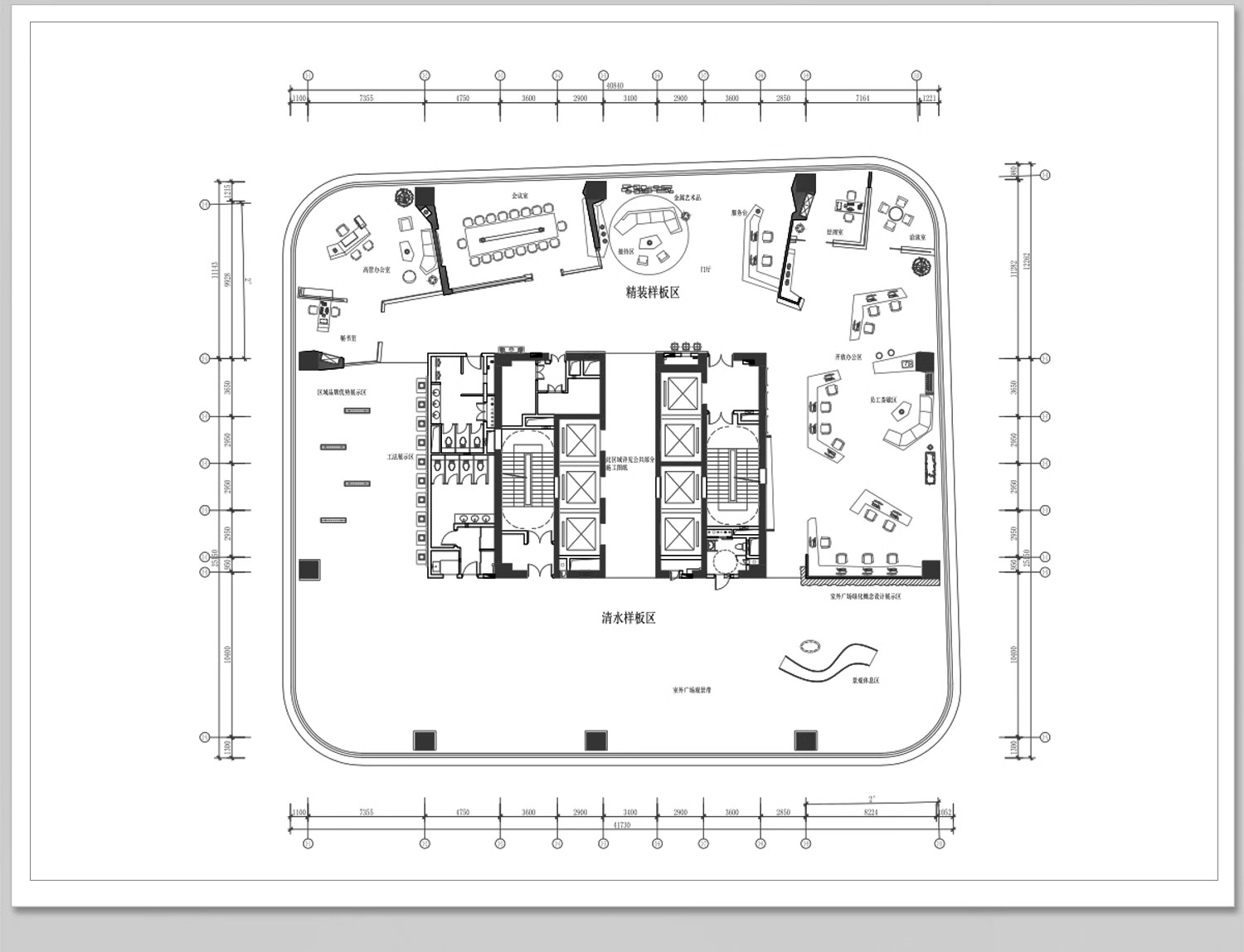 图片[24]-办公室CAD图块模空间平面立面施工图工装家具会议室桌椅图库素材-大怪兽分享