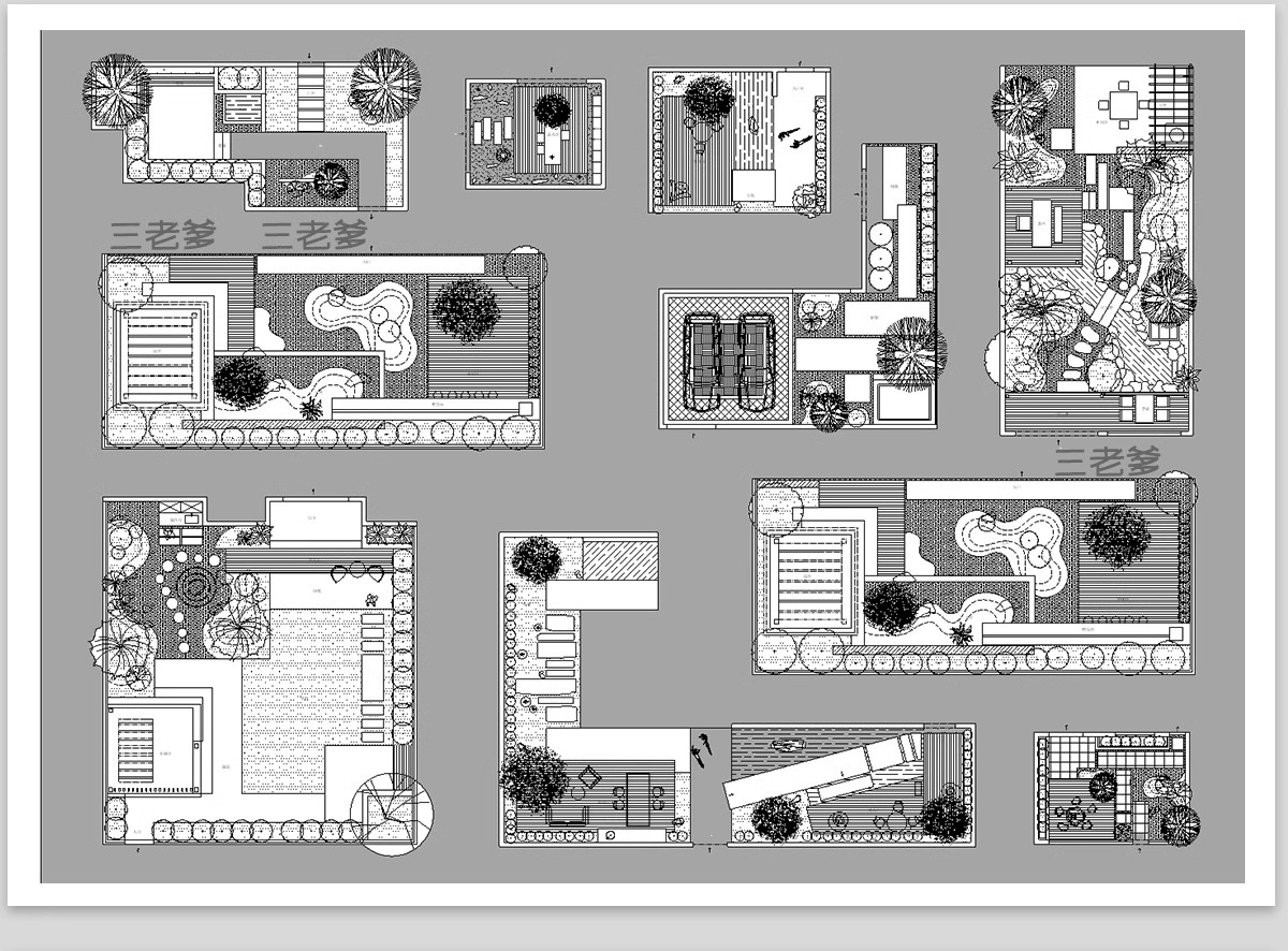图片[4]-90套，别墅庭院景观CAD施工图库户外枯山水造景小品微地形假山绿植图块-大怪兽分享