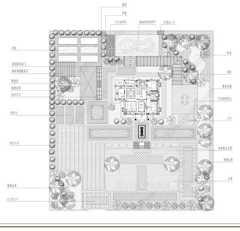 图片[24]-屋顶花园露台别墅庭院 平面方案设计乡村院子苗木表种植CAD施工图-大怪兽分享