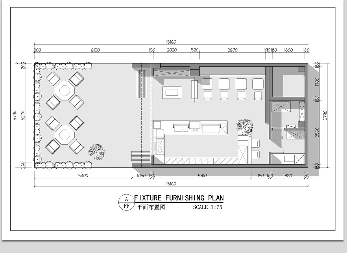 图片[25]-150套，咖啡厅咖啡馆CAD空间布局方案 奶茶店施工平面布置图店铺装修设计-大怪兽分享