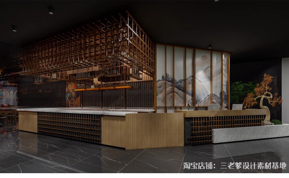 图片[28]-水吧台服务台SU模型现代餐饮酒吧咖啡厅奶茶店操作收银台草图大师-大怪兽分享