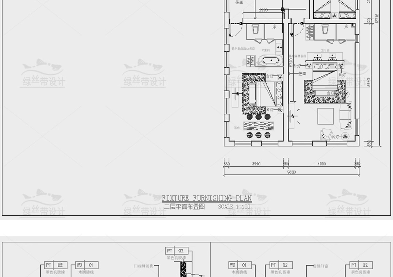 图片[27]-民宿酒店室内装修设计度假客栈客房CAD施工图方案布局布置 平面图-大怪兽分享