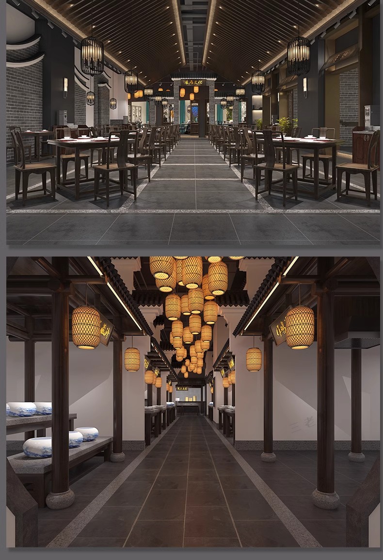 图片[21]-餐饮空间CAD施工图纸 3D模型效果图平面中式茶餐厅快餐饭店su全套-大怪兽分享