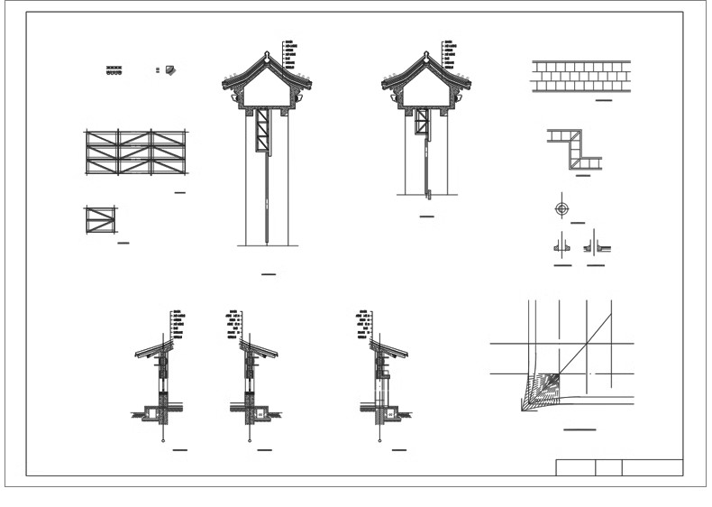 图片[26]-80套，四合院CAD施工图 建筑方案平面布置图纸中式仿古农村自建房素材-大怪兽分享