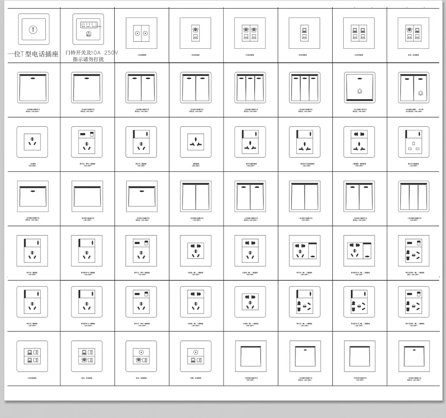 图片[24]-全屋机电连线图及开关插座水电点位灯具图例CAD图库施工图dwg图块-大怪兽分享
