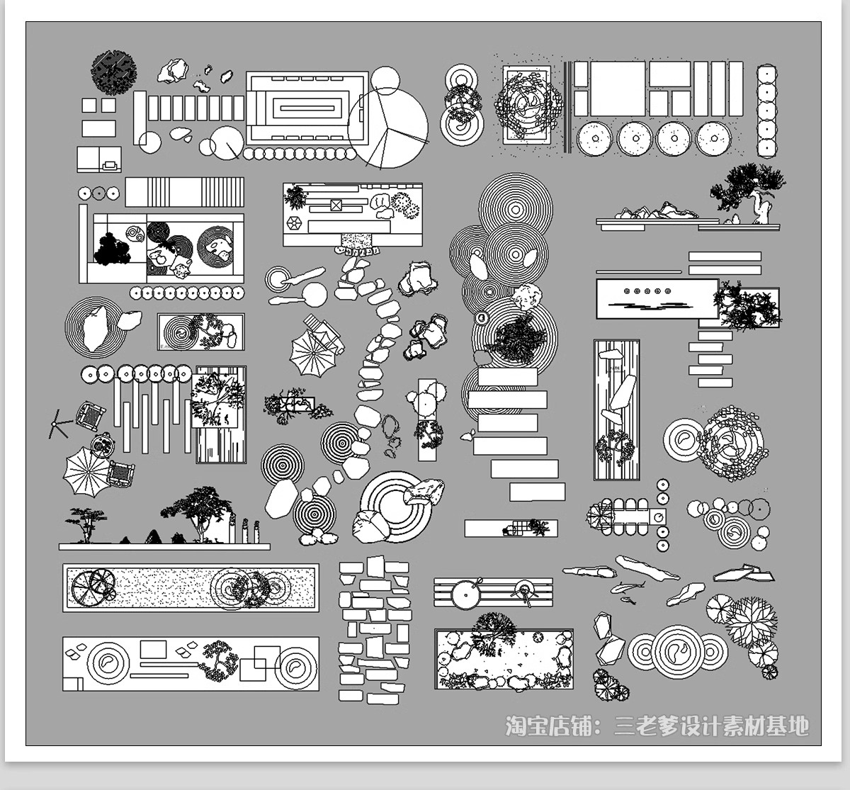 图片[8]-90套，别墅庭院景观CAD施工图库户外枯山水造景小品微地形假山绿植图块-大怪兽分享