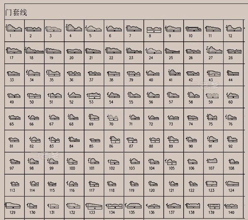 图片[30]-CAD装饰线条大样图剖面踢脚线门套线天花角石膏线框素材图库-大怪兽分享