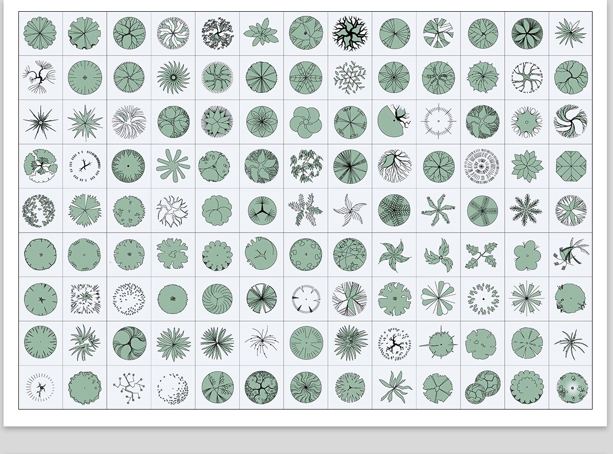 图片[30]-园林景观设计CAD植物图块人物平面立面铺装拼花施工图库图例素材-大怪兽分享