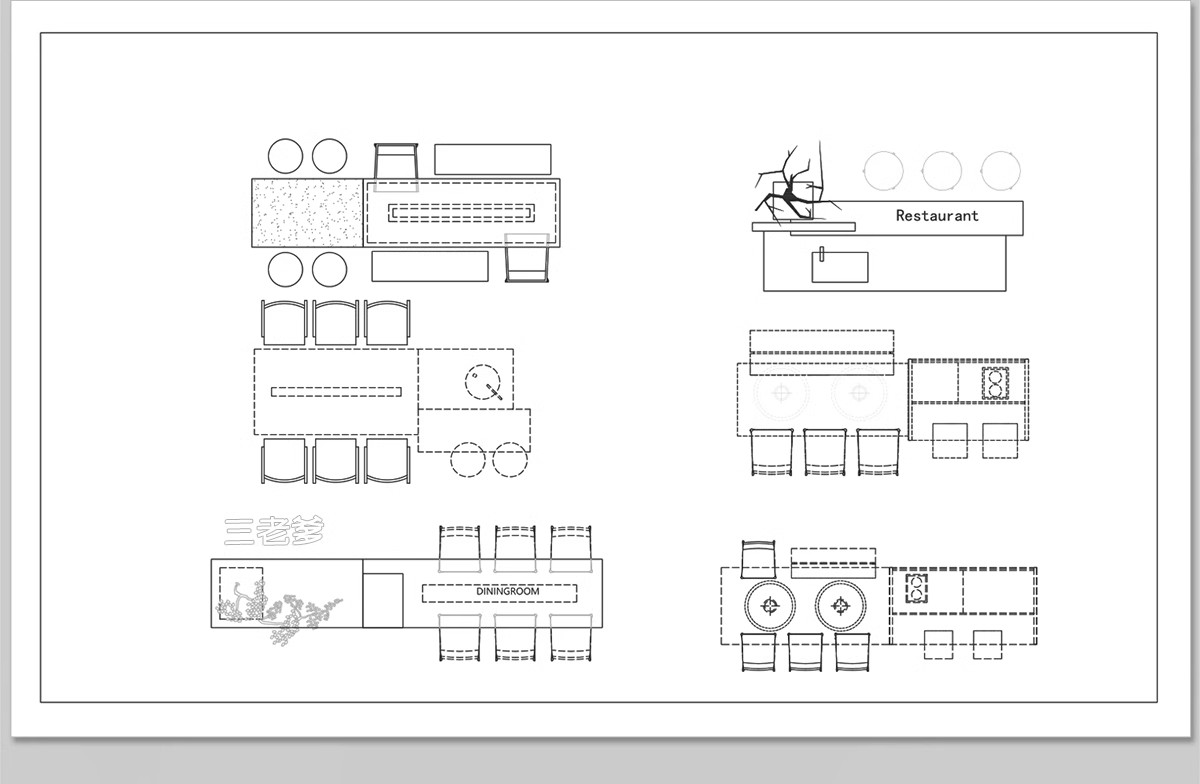 图片[30]-吧台CAD图库厨房吧椅现代室内家装西厨中岛台餐桌椅子图块施工图-大怪兽分享