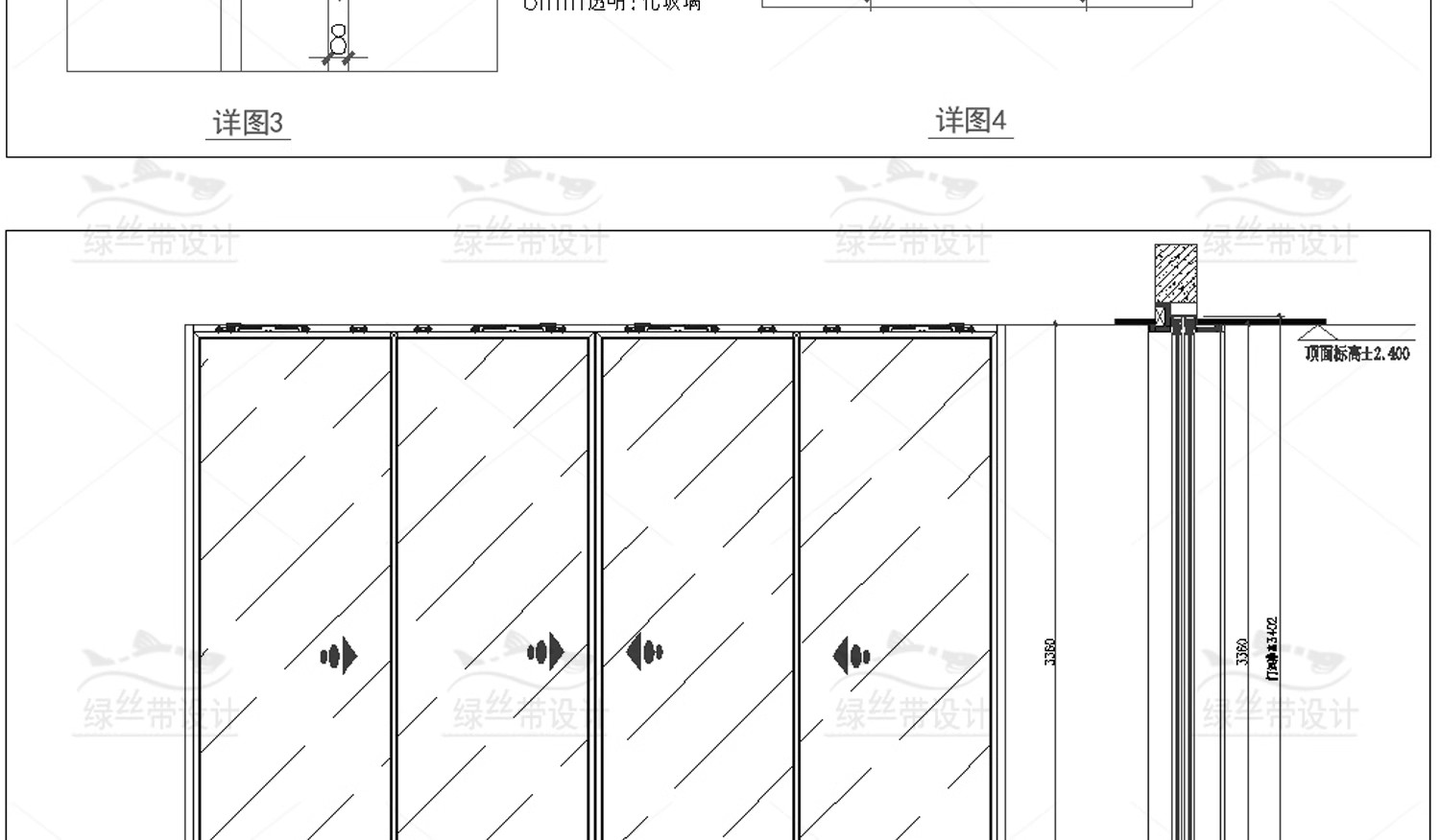 图片[30]-推拉门内嵌平板吊挂厨房铝合金玻璃 节点大样图做法详图CAD施工图-大怪兽分享