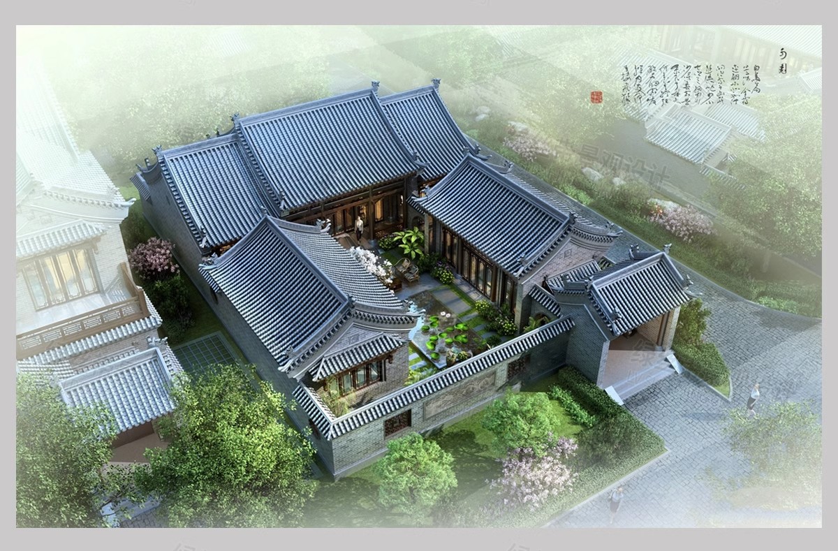 图片[30]-新 中式四合院建筑民宿豪宅别墅乡村自建房院子效果图CAD施工图纸-大怪兽分享