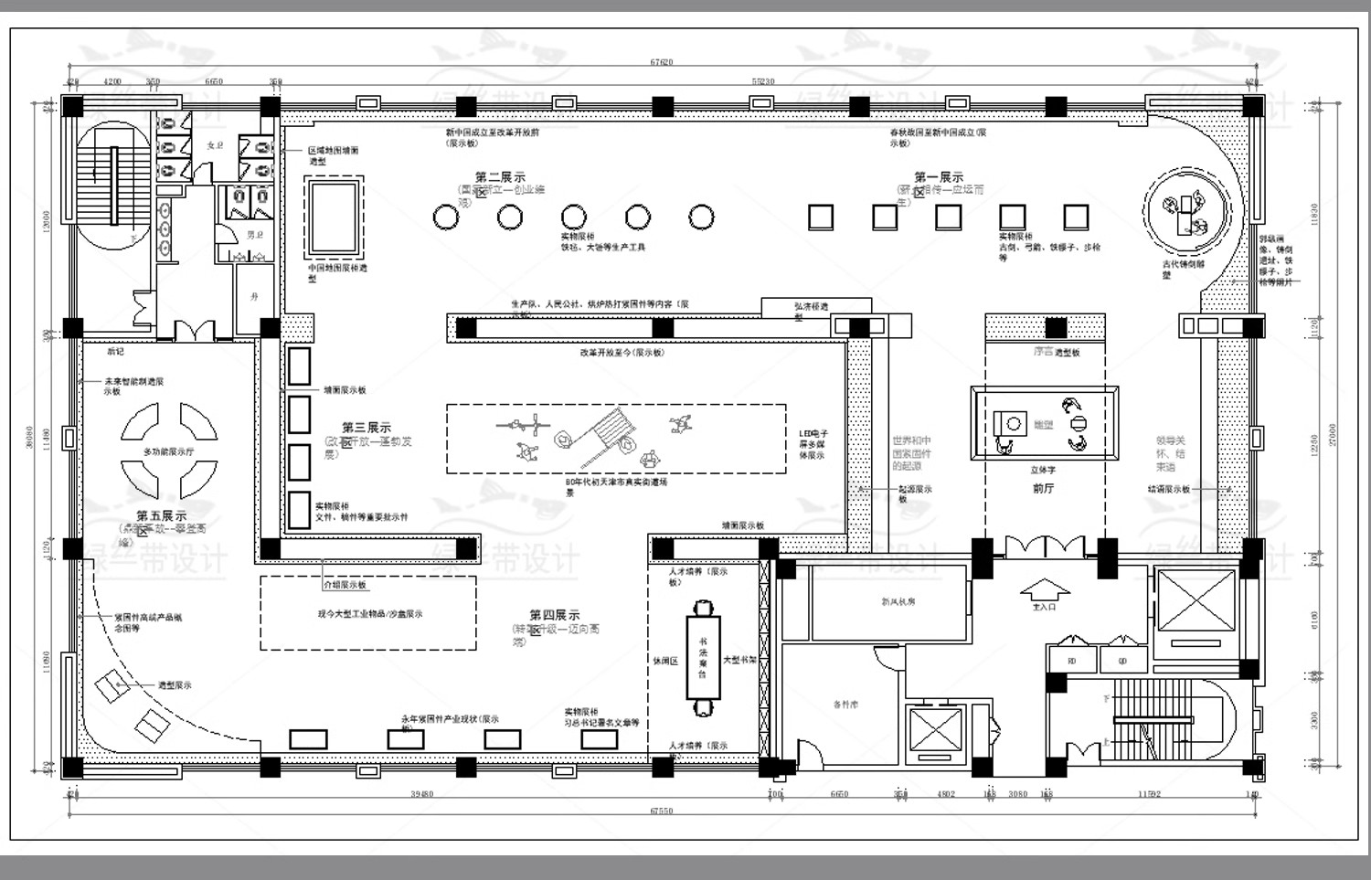 图片[31]-展厅商业文化展馆室内 布局企业科技展览馆方案设计CAD平面布置图-大怪兽分享
