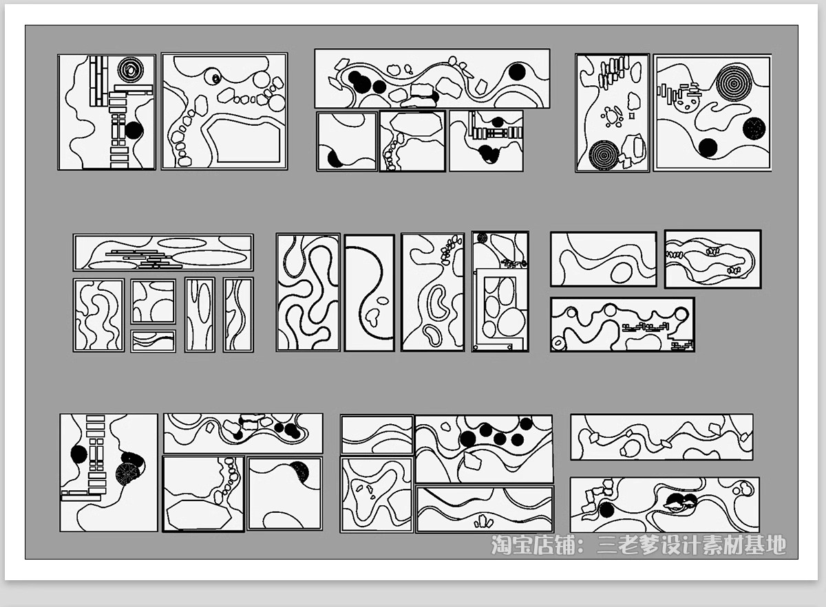 图片[12]-90套，别墅庭院景观CAD施工图库户外枯山水造景小品微地形假山绿植图块-大怪兽分享