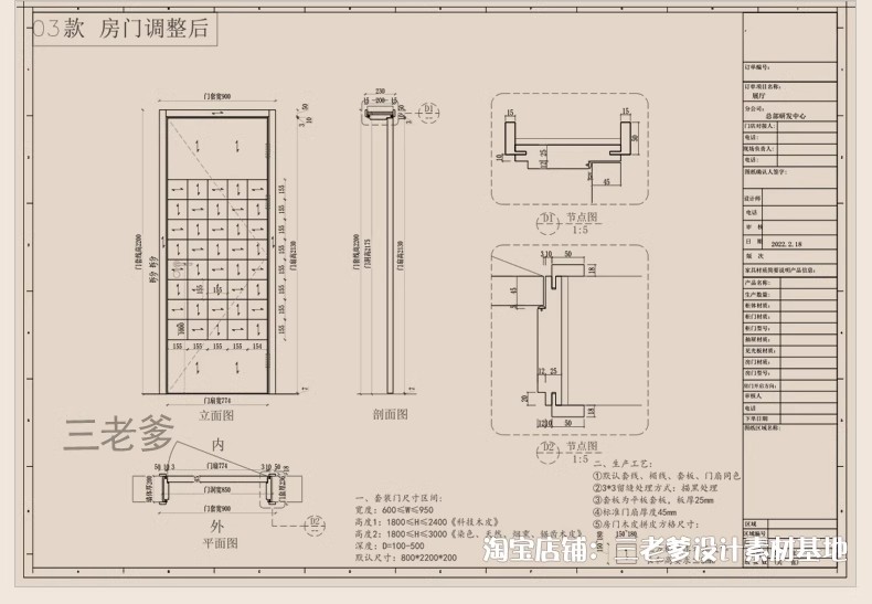 图片[35]-室内全屋定制cad施工图纸 柜子设计规范门板衣柜家具图库标准工艺-大怪兽分享