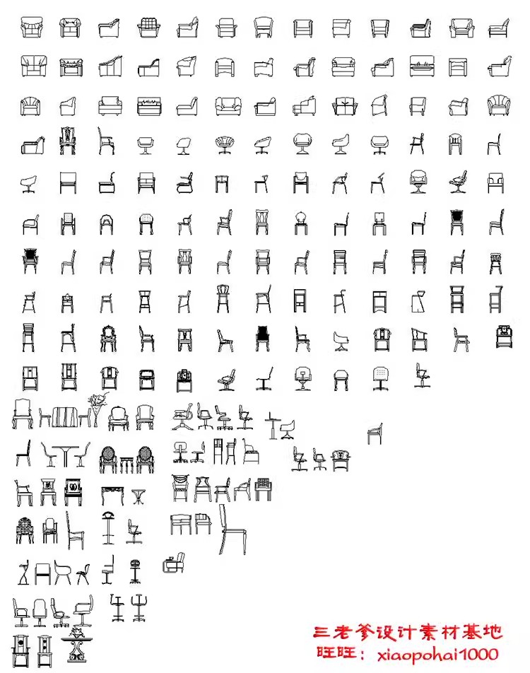 图片[24]-室内设计CAD图库家具模型 家装工装施工中式欧式平面立面图块素材-大怪兽分享
