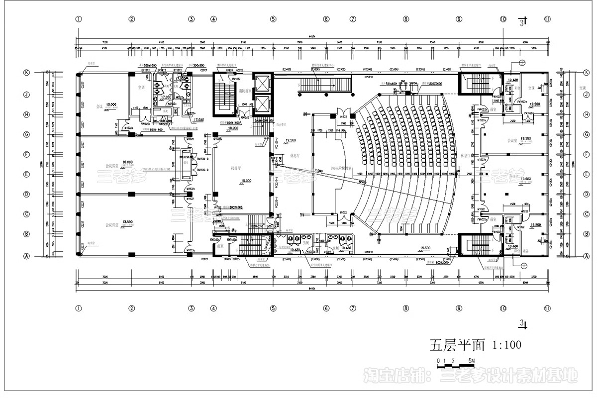 图片[26]-教学楼CAD施工图 综合楼小学中学大学建筑方案设计图库平面布局图-大怪兽分享