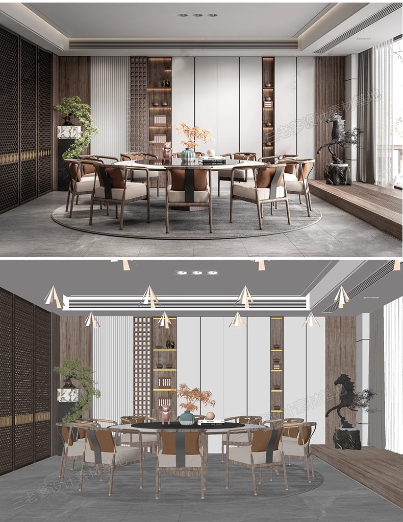 图片[25]-草图大师 新中式餐厅包厢 酒店包厢 包间包房餐馆餐饮空间 SU模型-大怪兽分享