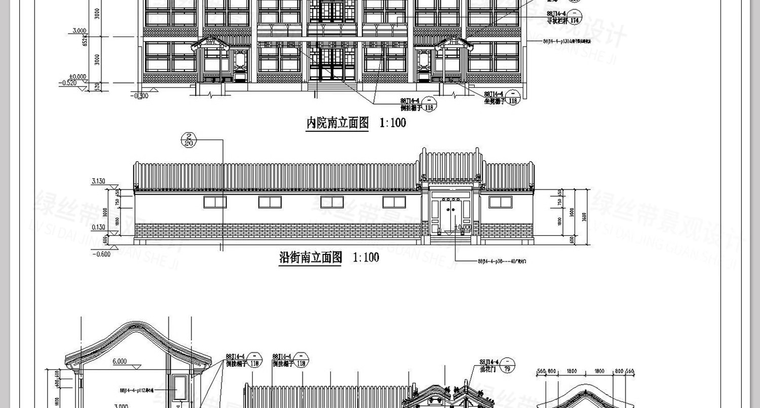 图片[36]-四合院三合院农村自建房新中式平面图仿古建筑设计图纸CAD施工图-大怪兽分享