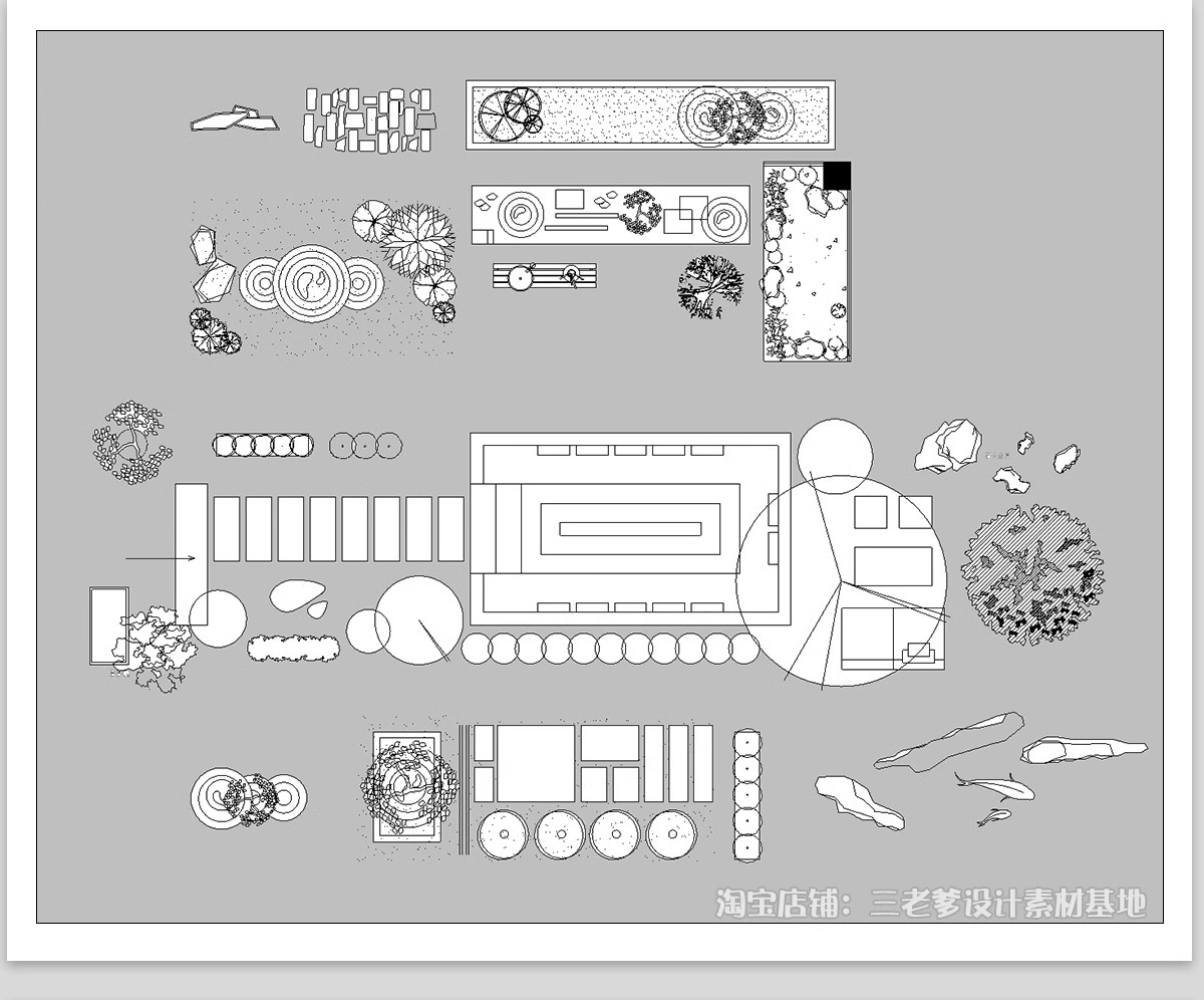 图片[16]-90套，别墅庭院景观CAD施工图库户外枯山水造景小品微地形假山绿植图块-大怪兽分享