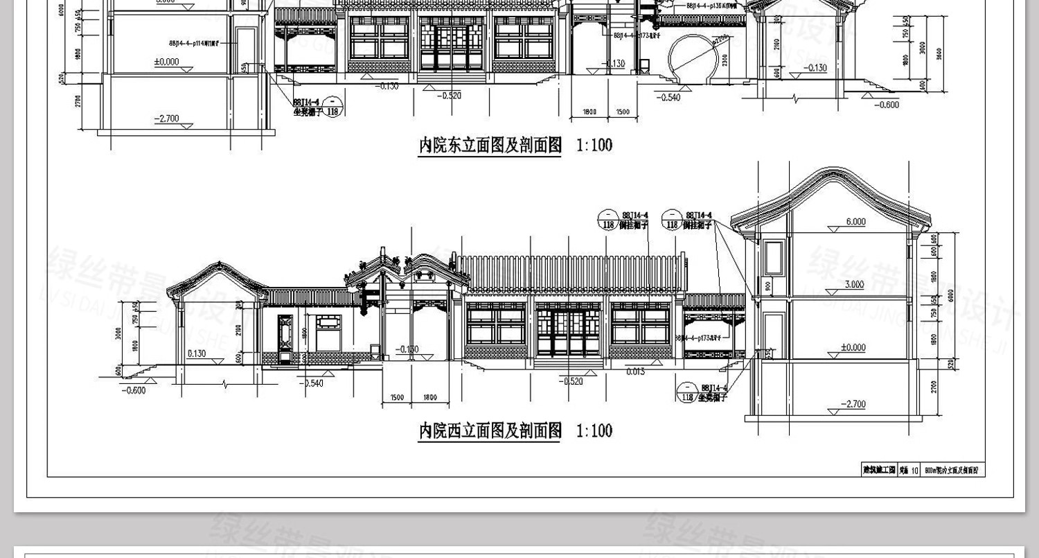 图片[37]-四合院三合院农村自建房新中式平面图仿古建筑设计图纸CAD施工图-大怪兽分享