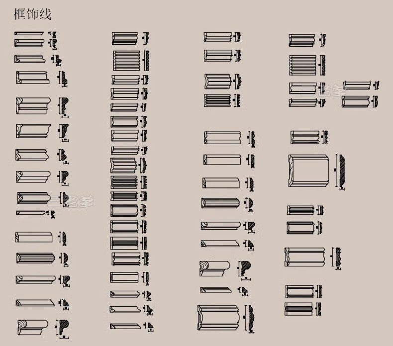 图片[39]-CAD装饰线条大样图剖面踢脚线门套线天花角石膏线框素材图库-大怪兽分享