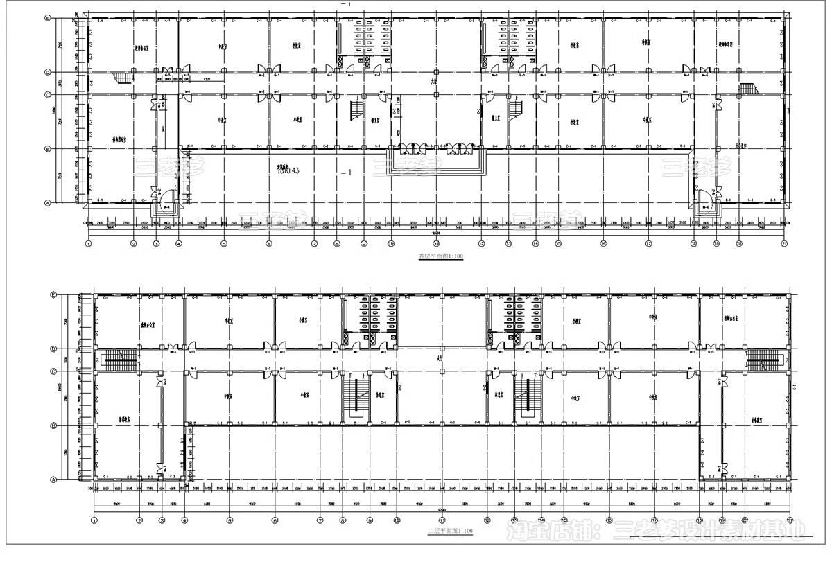 图片[29]-教学楼CAD施工图 综合楼小学中学大学建筑方案设计图库平面布局图-大怪兽分享
