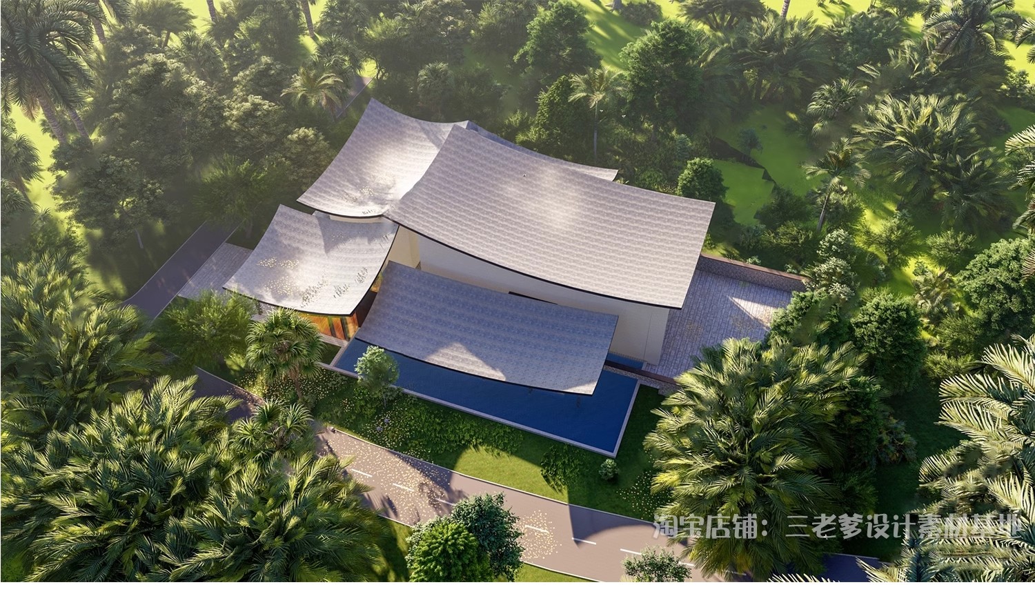 图片[28]-坡屋顶建筑SU模型公建文化展览馆服务中心新中式折线建筑草图大师-大怪兽分享
