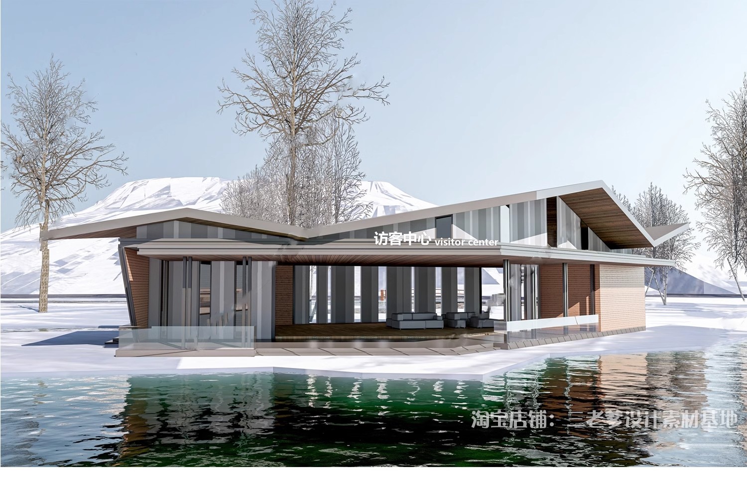 图片[30]-坡屋顶建筑SU模型公建文化展览馆服务中心新中式折线建筑草图大师-大怪兽分享