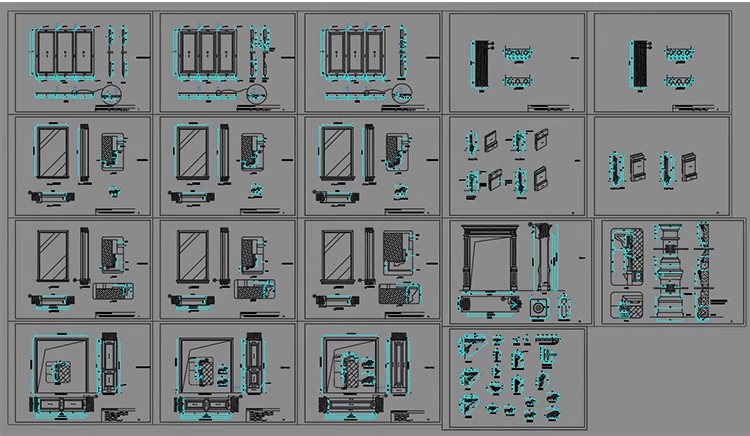 图片[42]-CAD装饰线条大样图剖面踢脚线门套线天花角石膏线框素材图库-大怪兽分享
