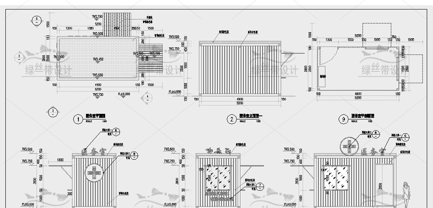 图片[18]-现代装配式建筑结构详图商业街集市餐饮营地民宿集装箱CAD施工图-大怪兽分享