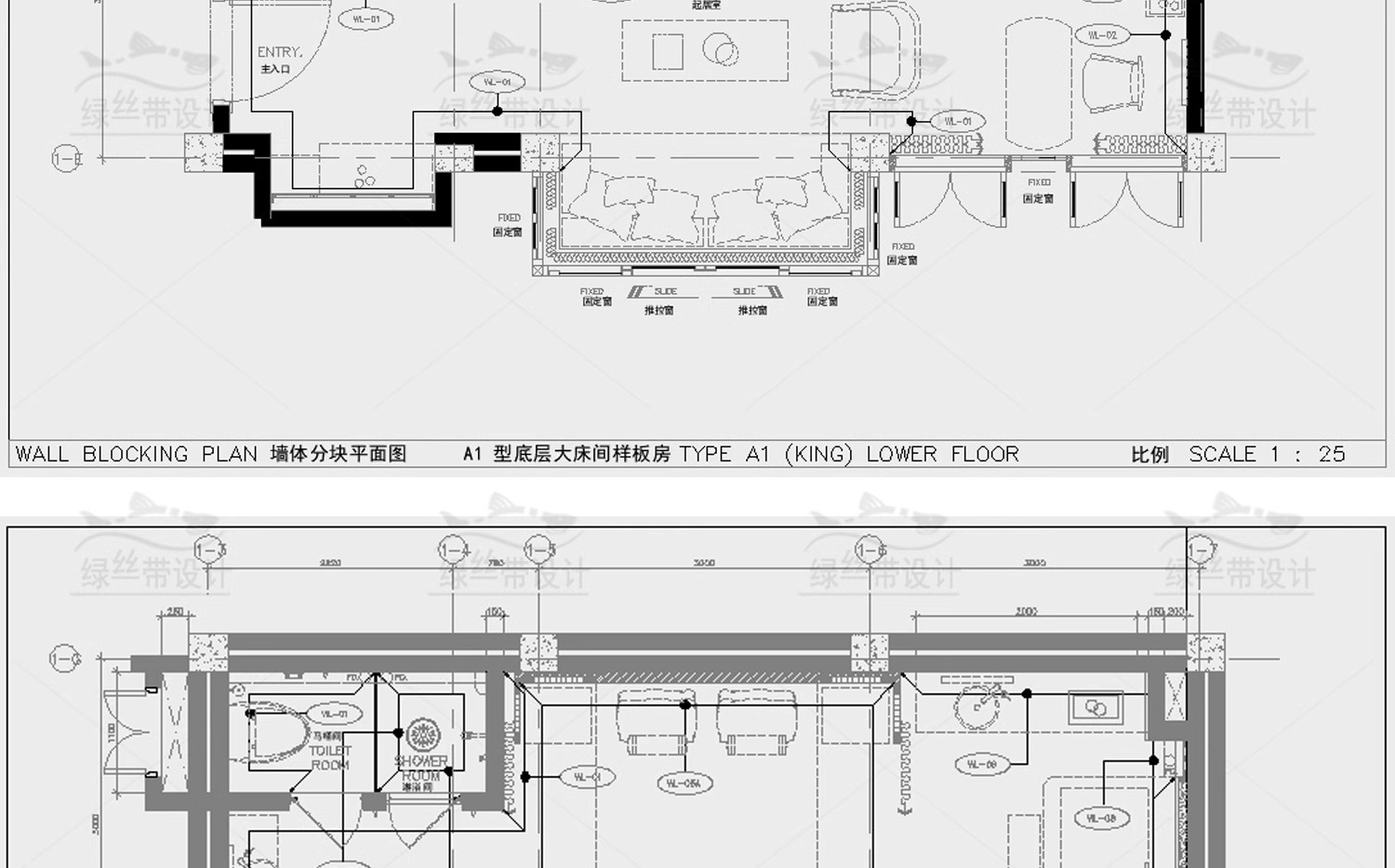 图片[43]-民宿酒店室内装修设计度假客栈客房CAD施工图方案布局布置 平面图-大怪兽分享