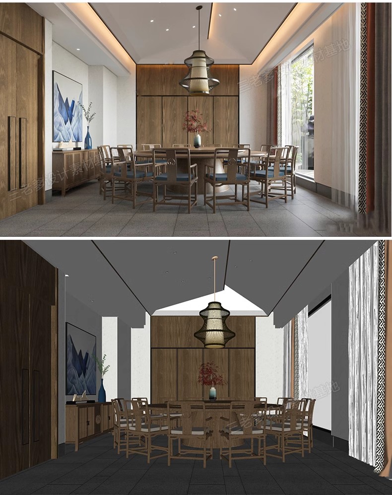 图片[33]-草图大师 新中式餐厅包厢 酒店包厢 包间包房餐馆餐饮空间 SU模型-大怪兽分享