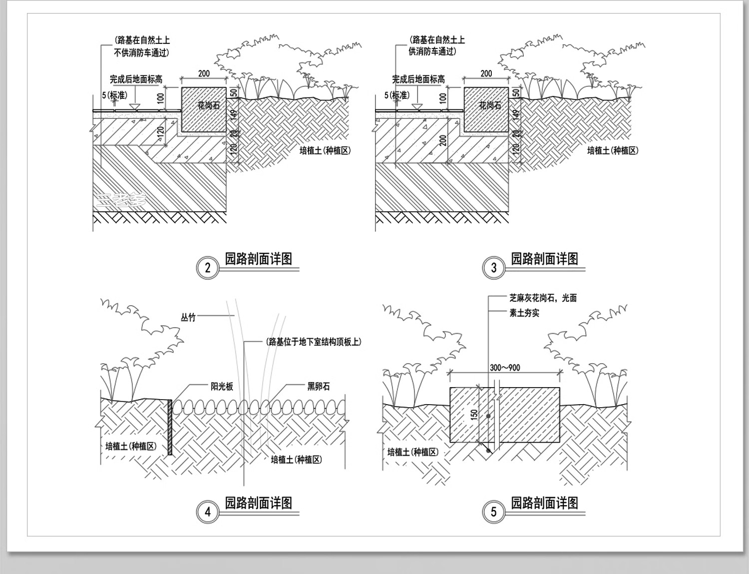 图片[26]-1000款，道路园路CAD施工图纸 景观园林铺装地面平面立面节点大样剖面详图-大怪兽分享