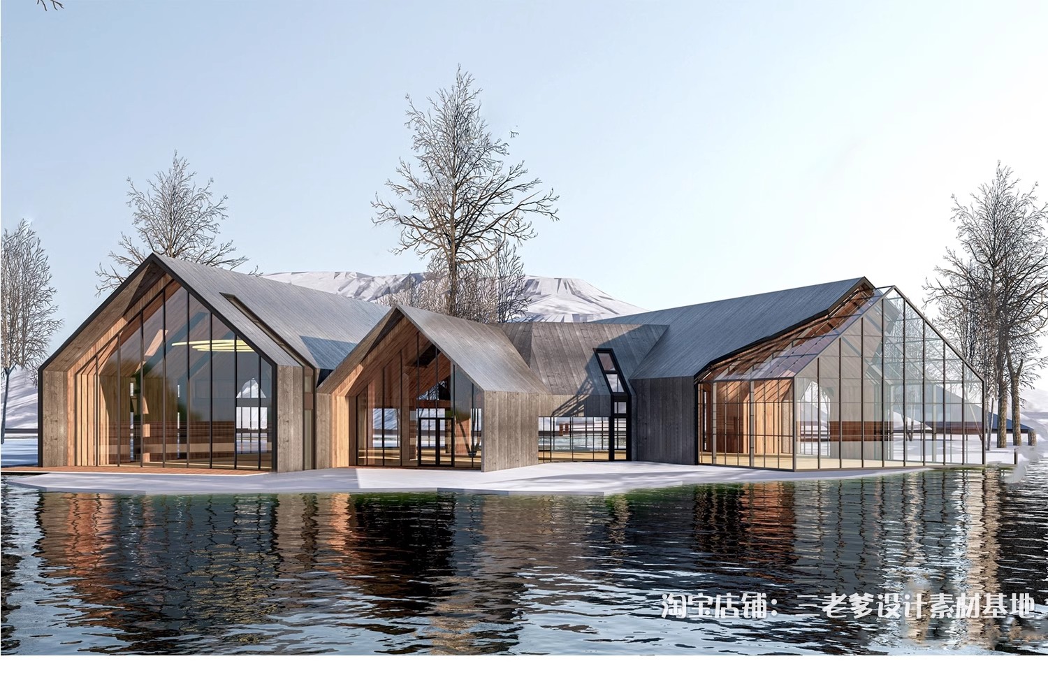 图片[36]-坡屋顶建筑SU模型公建文化展览馆服务中心新中式折线建筑草图大师-大怪兽分享