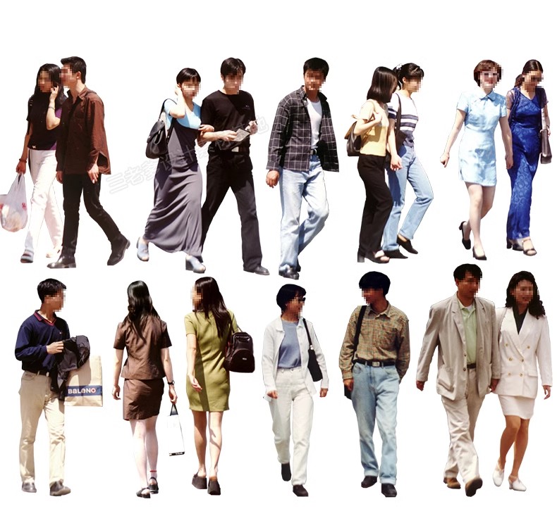 图片[37]-人物青年老人小孩子PS后期素材建筑效果图后期鸟瞰亚洲人PNG免抠-大怪兽分享