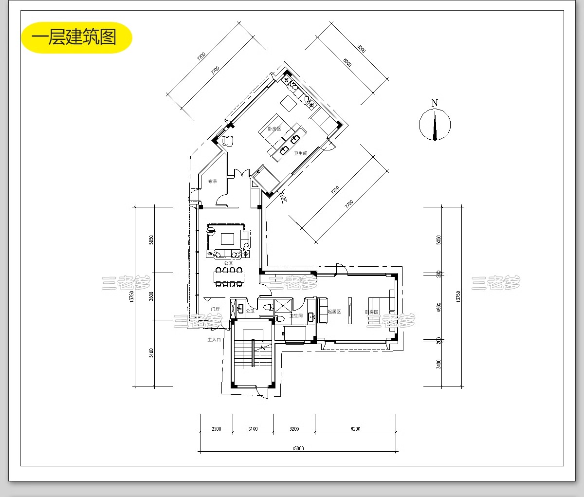 图片[15]-民宿酒店建筑CAD施工图 总平面布局图立面乡村客栈设计图纸效果图-大怪兽分享