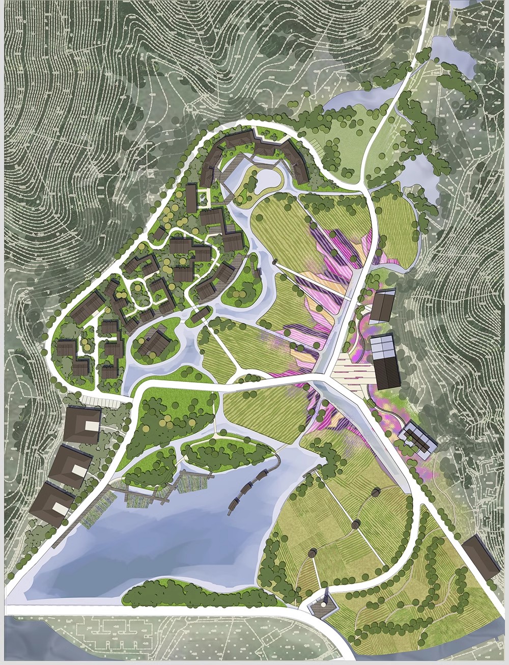 图片[26]-小清新建筑景观总平面图PSD分层园林公园广场彩平图竞赛风PS素材-大怪兽分享