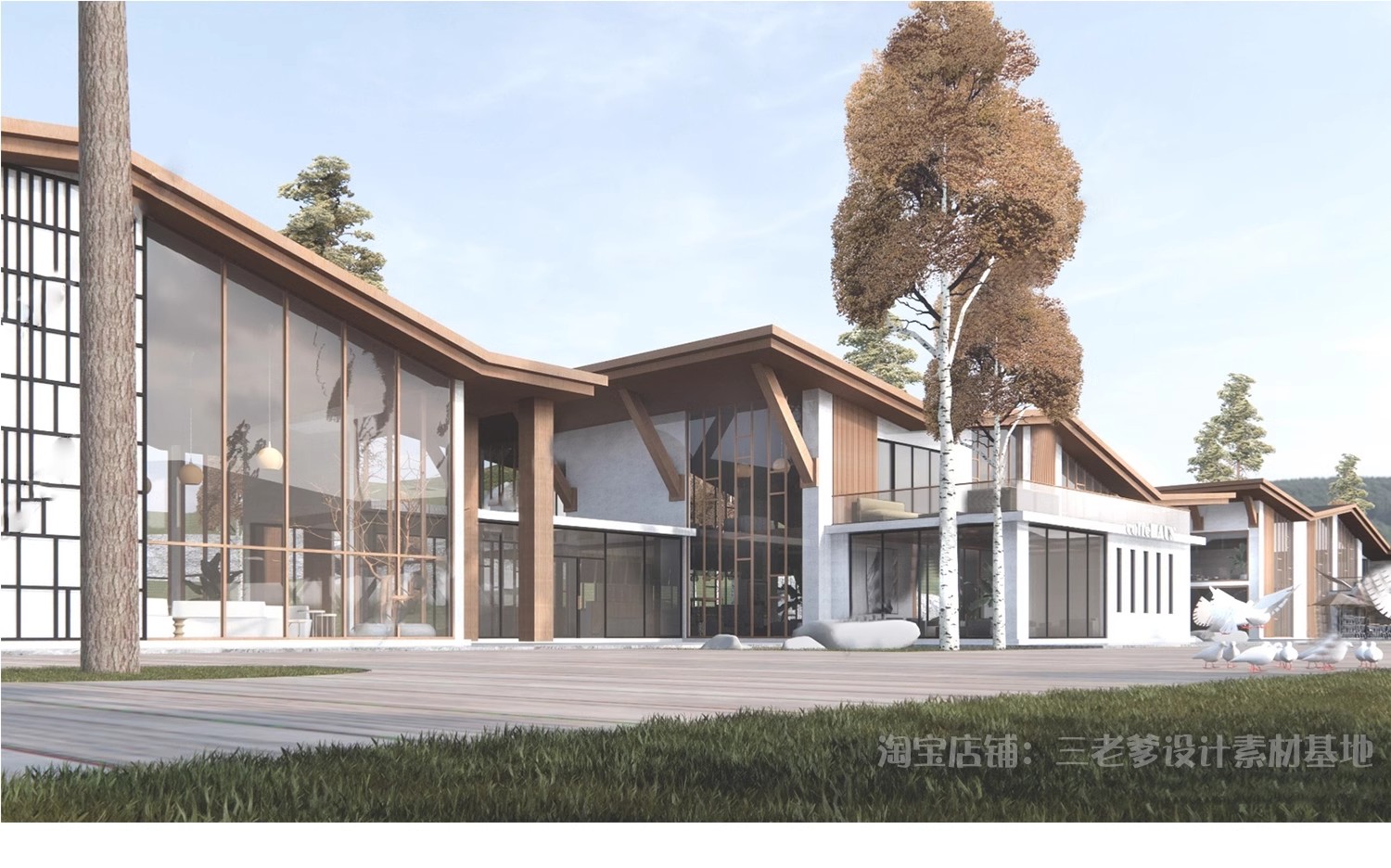 图片[38]-坡屋顶建筑SU模型公建文化展览馆服务中心新中式折线建筑草图大师-大怪兽分享