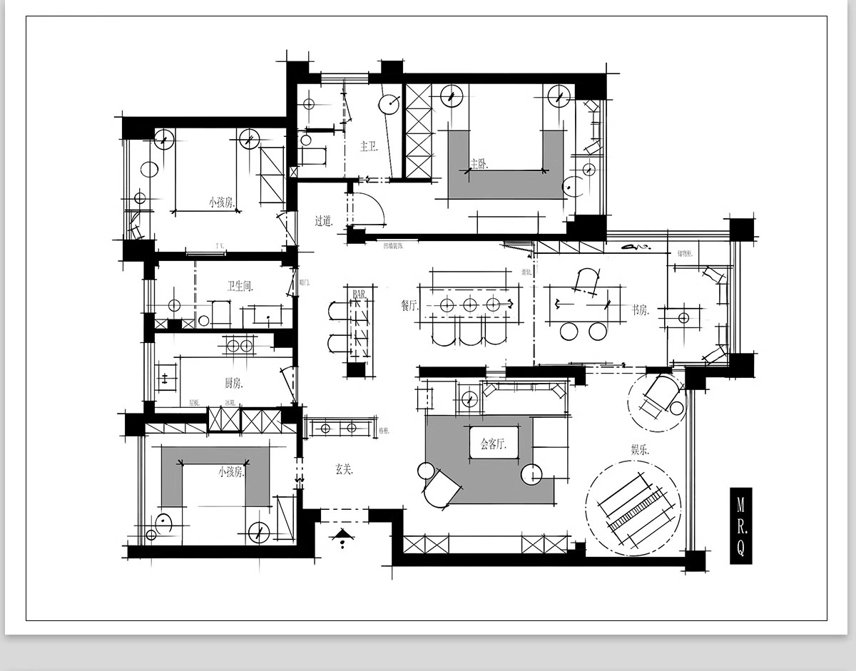 图片[30]-100种，家装室内相同户型图改造不同设计方案CAD平面图布局图合集-大怪兽分享